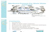 Membrane Processes for Waste Water Treatment