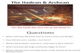 The Hadean & Archean- Part I