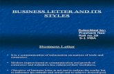 BUSINESS LETTER AND ITS STYLES