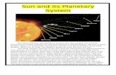 Sun and its planetary system