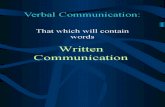 Verbal Communication-written