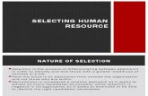 SELECTING HUMAN RESOURCE