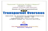 Transparent Overseas Project File on Export Policies and Process
