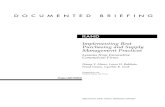 Documented Briefing [Implementing Best Purchasing and Supply Management Practices]