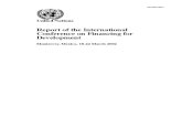 Report of the International Conference on Financing for Development Monterrey Mexico, 18-22 March 2002 | Ron Nechemia