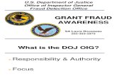 DOJ - Inspector General - Grant Fraud Awareness