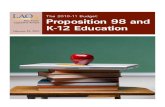 The 2010-11 California Legislative Analyst Office's Review of Proposition 98 And K-12 Education
