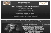 The History and Philosophy of Astronomy Lecture 14: Newton. Presentation