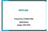 Reservoir Engineering Properties of Blck Oils