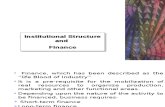 Institutional Structure and  Finance