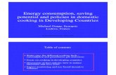 Energy Consumption, Saving Potential and Policies in Domestic Cooking in Developing Countries
