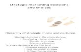 Strategic marketing decisions and choices