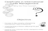 Certificate in International Trade Management