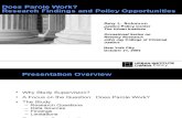 Does Parole Work? Research Findings and Policy