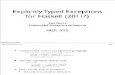Explicitly Typed Exceptions for Haskell (PADL'10)