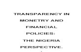 Transparency in Monetary and Financial Policies