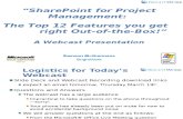 Share Point for Project Management-The Top 12 Features You Get Right Out-Of-The-Box