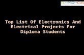Top List of Electronics and Electrical Projects for Diploma Students