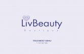 LivBeauty Treatment Menu