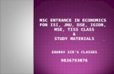 MSC ENTRANCE IN ECONOMICS FOR ISI, JNU, DSE, IGIDR, MSE, TISS CLASS , STUDY MATERIAL