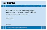 Effects of a mortgage interest rate subsidy evidence from Colombia