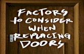 Factors to consider when replacing doors