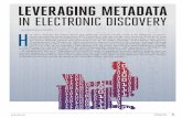 Leveraging Metadata in Electronic Discovery