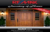 RE/MAX Rouge River 'Inventory of Homes' - MARCH 2016