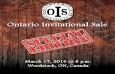 Ontario Invitational Special Edition Sale 2016