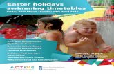 Easter swimming timetables, 2016