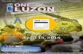 One Luzon E-NewsMagazine 8 April 2016    Vol. 6 No. 066