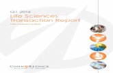 Q1 2016 Life Sciences Transaction Report