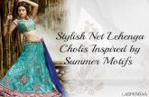Stylish net lehenga cholis inspired by summer motifs