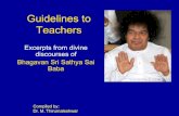 Guidelines to teachers from sri sathya sai baba's teachings