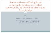 Removable denture replaced by dental implants and fixed bridges