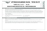VELS 3.5 - 4.0 Mathematics: Number Progress Test