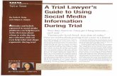 A Trial Lawyer's Guide to Using Social Media Information During Trial