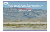 Testing of Dust Suppressants for Water Quality Impacts: Final Report