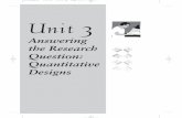 Answering the Research Question: Quantitative Designs