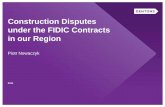 Construction Disputes under the FIDIC Contracts in our Region