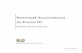 National Assessment at Form III - Handbook for Schools