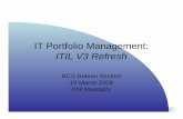 IT Portfolio Management: ITIL V3 Refresh