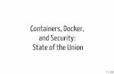 Containers, Docker, and Security: State of the Union