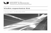 Violin repertoire list