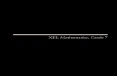 XIII. Mathematics, Grade 7