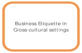 Business Etiquette in Cross-cultural settings