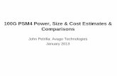 100G PSM4 Power, Size & Cost Estimates & Comparisons