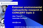Estonian environmental radioactivity research & CONCERT topic 2