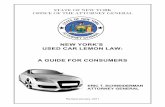 NEW YORK'S USED CAR LEMON LAW: A GUIDE FOR CONSUMERS