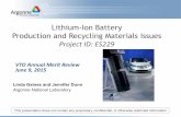 Lithium-Ion Battery Production and Recycling Materials Issues